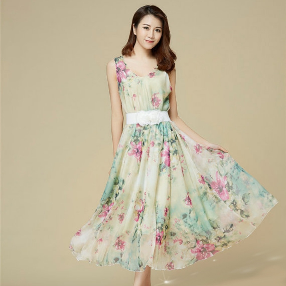 Floral swing dress garden party 1920's